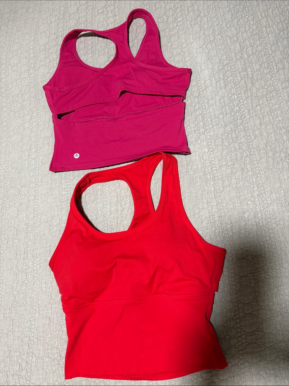 Women’s Racerback Crop Tank Top - Pink & Red Halara - Picture 3 of 4